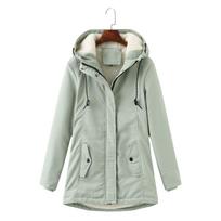 Women's Hooded Lamb Fleece Jacket Winter Warm Waist Women's Cotton-padded Jacket XXXXL