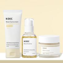 3pcs Bean Essence Set Korean Skin Care Serum Exfoliating Hydrating Glass Skin Hyaluronic Acid for Moisturized Smooth Complexion 3pcs set white
