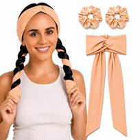 Soft Heatless Curls Headband No Heat Hair Styling Tool Simple Overnight Hair Curler  for Women oranžinė