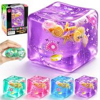 NeeDoh Vandenyno Kriauklės Minkštas Sensorinis Suspaudžiamas Kubas – Nerimą Malšinantis Fidget Žaislas Color box 1pcs purple