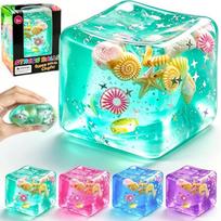 NeeDoh Vandenyno Kriauklės Minkštas Sensorinis Suspaudžiamas Kubas – Nerimą Malšinantis Fidget Žaislas Color box 1pcs