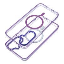 Case for Xiaomi Redmi 17 4G / 5G Frame Clear Hybrid Mag Cover compatible with MagSafe purple