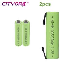 Cityork 1,2 V AA įkraunama baterija 2200 mAh nimh elementas su suvirinimo skirtukais, skirtas „pasidaryk pats“ elektriniam skustuvui „Philips“ dantų šepetėlis