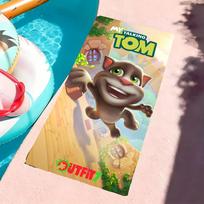 T-Talking Tom & Friends Towel Microfiber Beach Towel, Quick-Dry, Sand-Free, Ultra-Fine Fiber, Super Soft. 60x35CM brown