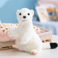 New Super Cute Lifelike Ferret Plush Toys Stuffed Cozy Stoat Doll Delicate Cute Weasel  Animal Doll Funny Birthday Gift 20cm balta
