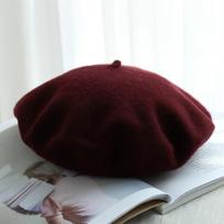 Real Wool Beret spring Winter Women Lady Painter Warm Walking Hat French Artist Hat beret femme Girl Gift 55-57cm black