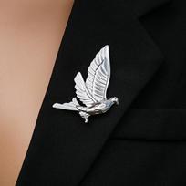 Nerūdijančio plieno taikos balandžio gyvūno sagės moterims, vyrams, kūrybiškos, klasikinės, vandeniui atsparios drabužių sagės, vakarėlio papuošalų aksesuarai white