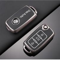 Valve Stems Caps TPU Car Flip Key Case Cover Shell For Volkswagen VW Polo Tiguan Golf Jetta Beetle Eos Scirocco Up Transporter S black