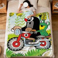šilta minkšta pliušinė antklodė juokingas animacinis filmas bendrabutis M-Mole sofa svetainė augintinio namai lova Maža dovana snauduliui K-Krtek mielas namai Flanelė 130x150cm yellow