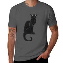 Black Cat Chat Noir Thophile Steinlen TShirt Quick Dry Light Sports TShirt M black