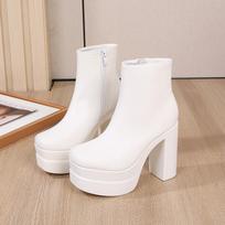2026 Autumn Winter Waterproof Platform Chunky Heel Martin Boots - Women's Thick Sole Short Boots 41 balta