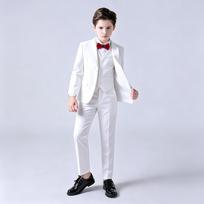 Berniukų pavasario ir rudens kostiumų komplektas: Formalūs drabužiai vedėjui/MC, berniukui, pasirodymui ir scenai 150 cm white