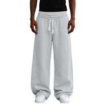 Men's Color Double Waistband Embroidered Faux Sweatpants L gray