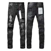Nauji Madingi Džinsai Vyrams Streetwear Klasikinis stilius Juodi Nudėvėti Streetwear Labai tamprios Skinny Mygtukai Suplyšusios Kelnės Prekės ženklas 28 black