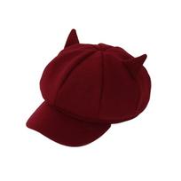 Solid Color British Beret Hat Cute Cat Ears Women Hat Korean Style Cat Ear Hat  Painter brown