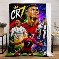 CR7 Futbolo Legenda Ryškus Dizainas Šilta antklodė Flanelinė antklodė miegamajam, svetainei, sofai ir trumpam miegui 180x230cm(70*90in)