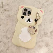 Mielas animacinis 3D Rilakkuma dėklas telefonui iPhone 16 15 14 13 12 11 Pro X XS Max XR 6 7 8 Plus 4 4S 5 5S SE Minkštas silikoninis dangtelis iPhone 11