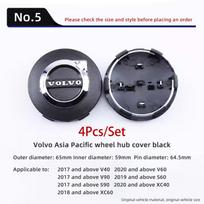 4Pcs Original Car Wheel Center Cap Emblem Hub Cover For Volvo XC90 V90 V60 XC60 V40 S80 S60 S90 C40 XC40 V70 XC70 C30 C70 EX90 gray