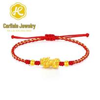 Shuibei 999 Pure Gold Pixiu Couple's Bracelet for Men and Women Single bracelet red