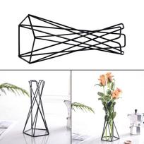 Augalų laikiklis Metalinis gėlių vazono stovas Geometrinis geležinis tilandsijų laikiklis Stalas Namų sodo dekoracijos black