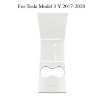 Central Control Panel Protective Patch for Tesla Model 3 Y 2017-2020 ABS Carbon Fiber Decorative Shell Stickers Car Accessories Glossy White ABS