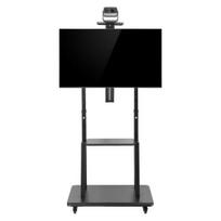 Rolling TV Cart with Wheels Stand on for 32-85 inch Screens Up to 132lbs Heavy-Duty Mobile Shelf & Locking Wheels Height Adjustable Floor juoda