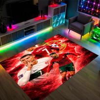Cristiano Ronaldo Design Crystal Velvet Carpet Cozy Non?Slip Printed Rug For Bedroom Living Room Entrance 80cmx120cm