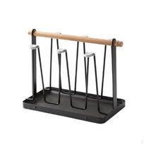 Glass Drying Rack, Metal Holder, Removable Draining Tray, Kitchen Organizer White 2 Pack Black 1 Pack gray