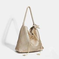 Retro Guns, The Same Hand-Woven Bag, Lazy Wind Bucket Bag, Women'S Bag, Star Pendant, Armpit Bag, No Label. length 37 width 16 height 30cm large size beige