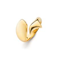 18K Gold Zircon Hug Ring Water Drop Music Note Stacked Open Ring Premium Ring Hand Jewelry beige