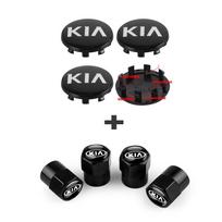 4Pcs Car LogoTire Valve Caps Dust Accessories With ITUT Wheel Center Hub Cap For KIA GT RIO Ceed Picanto Pegas Sorento Niro Soul KX5 black