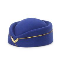Railway Hats Stewardess Berets Hat Felt Beanie Hats Air Hostesses Hats Airline Uniform Caps blue