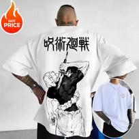 2026 New Summer Fushiguro Toji Jujutsu Kaisen Men Harajuku Summer Vintage T-Shirt Loose Oversized Women Streetwear Casual Tee 120 black