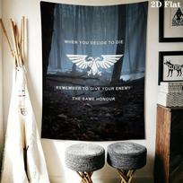 Warhammer 40K Sieninė gobeleno estetika Sienos pakabinamas spausdintas audinio pledas Dekoratyviniai gobelenai miegamajam svetainei namų dekoravimui 100cm x 150cm gray