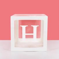 A-Z letter Name Transparent Balloon Box BABY ONE Blocks Boy Girl Party Gift Box Wedding Decoration Baby Shower Birthday Party