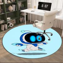 Space Adventure Astro Bot Round Rug for Livingroom,Bedroom, Palyroom, Chair Rug, Area rug, Circle Carpet, Large Size Fan Christmas gift 80cmx80cm gray