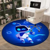 Space Adventure Astro Bot Round Rug for Livingroom,Bedroom, Palyroom, Chair Rug, Area rug, Circle Carpet, Large Size Fan Christmas gift 100cmx100cm