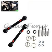 Car Adjustable Front Swing Link 2007-2018 For Jeep Wrangler JK JKS Front Sway Bar Links Disconnects for 2.5-6  Lifts black