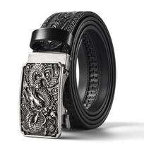 Vyriškas Retro Driežo Galvos Tikros Odos Diržas Su Išgraviruotu Reljefiniu Dizainu 110 cm black