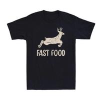 Fast Food  Shirt Funny Deer Hunting Season Hunter Novelty Graphic Men's T- Shirt M gray