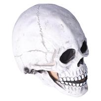 Halloween Skull Helmet Full Head Skull Mask Latex Cosplay Costume Horror Skull Mask for Festival PartyLight Grey white