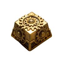 3D Resin Metal Gear Look Keycap For Mechanical Keyboard Unique Design With Crossed Stem Compatibility 1 brown