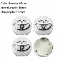 4Pcs 57MM/62MM Car Styling Wheel Center Cap Hub Cover Badge Accessories For Toyota Hilux Aygo Yaris Ractis Corolla Camry CHR UY2 white