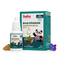 BabyOrgano Swarnaprashan lašai vaikams | Suvarnaprashan 24K aukso lašai, Swarna Bhasma, Brahmi, Shankhpushpi, Vacha, Tulsi ir medus, Imunitetas, Smegenys