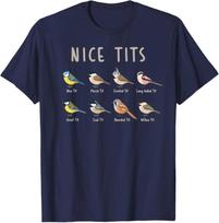 Nice Tits Birdwatching Watching Birds Birdwatcher Bird Nerd T-Shirt L gray
