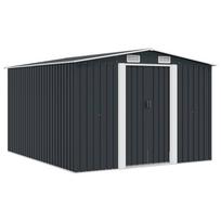 Vidaxl Garden Shed, 257 X 298 X 178 Cm, Metal, Anthracite