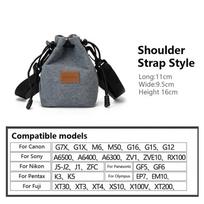 Camera Bag For Canon Nikon  Pentax Fuji Travel Outdoor Single Shoulder Bag Dslr Storage Bag Drawstring Stitching Lens Pouch A7 gray