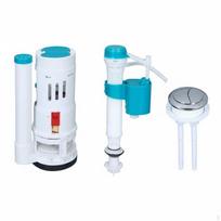 Toilet Fill and Flush Valve Kit Easy Installation Universal Tank Repair Adjustable Height 18CM SET white
