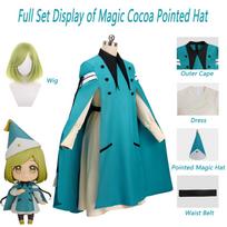 Witch Hat Atelier Coco Cosplay Full Set Cape Dress Pointed Hat Waist Belt Medieval Witch Outfit Halloween Costume L