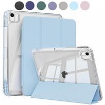 case For iPad Air 11 M2 M3 11  Case with Pencil Holder, Hard Clear Transparent Back & Soft TPU Shockproof Frame Cover For iPad Air 11 2024